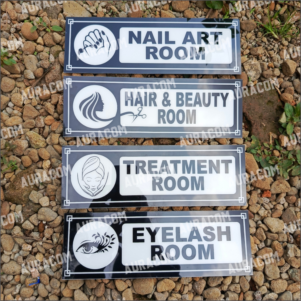 

Stiker Salon Stiker Treatment Room Stiker Hair & Beauty Room Warna Hitam Putih ukuran 10x30 cm_003