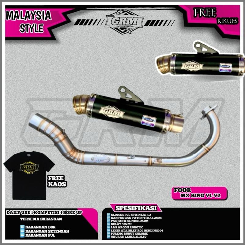 Knalpot racing mx king .Knalpot racing malaysia style.knalpot racing bay grm original product type R