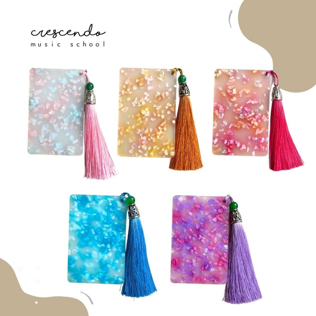 CRESCENDO Papan Kuku Guzheng Kotak Marble Shell Transparan Bening - Guzheng Nail Board - Aksesoris G