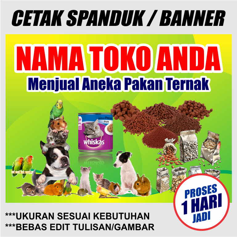 spanduk banner jualan pakan ternak cetak benner toko pakan ternak custom