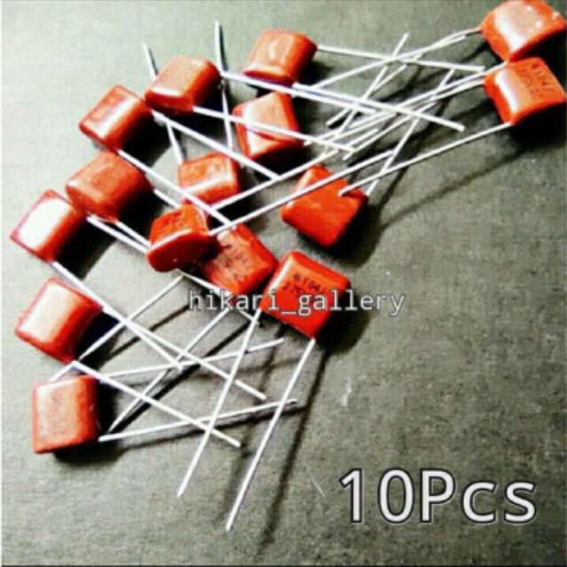 [10 Pcs] Kapasitor Milar 104J 275Volt 100k Mylar Capacitor 104j 275v COD