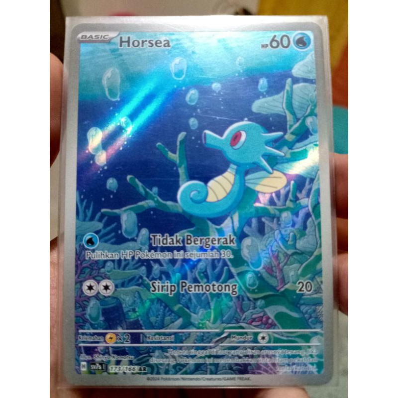 KARTU POKEMON HORSEA AR INDONESIA HOLO
