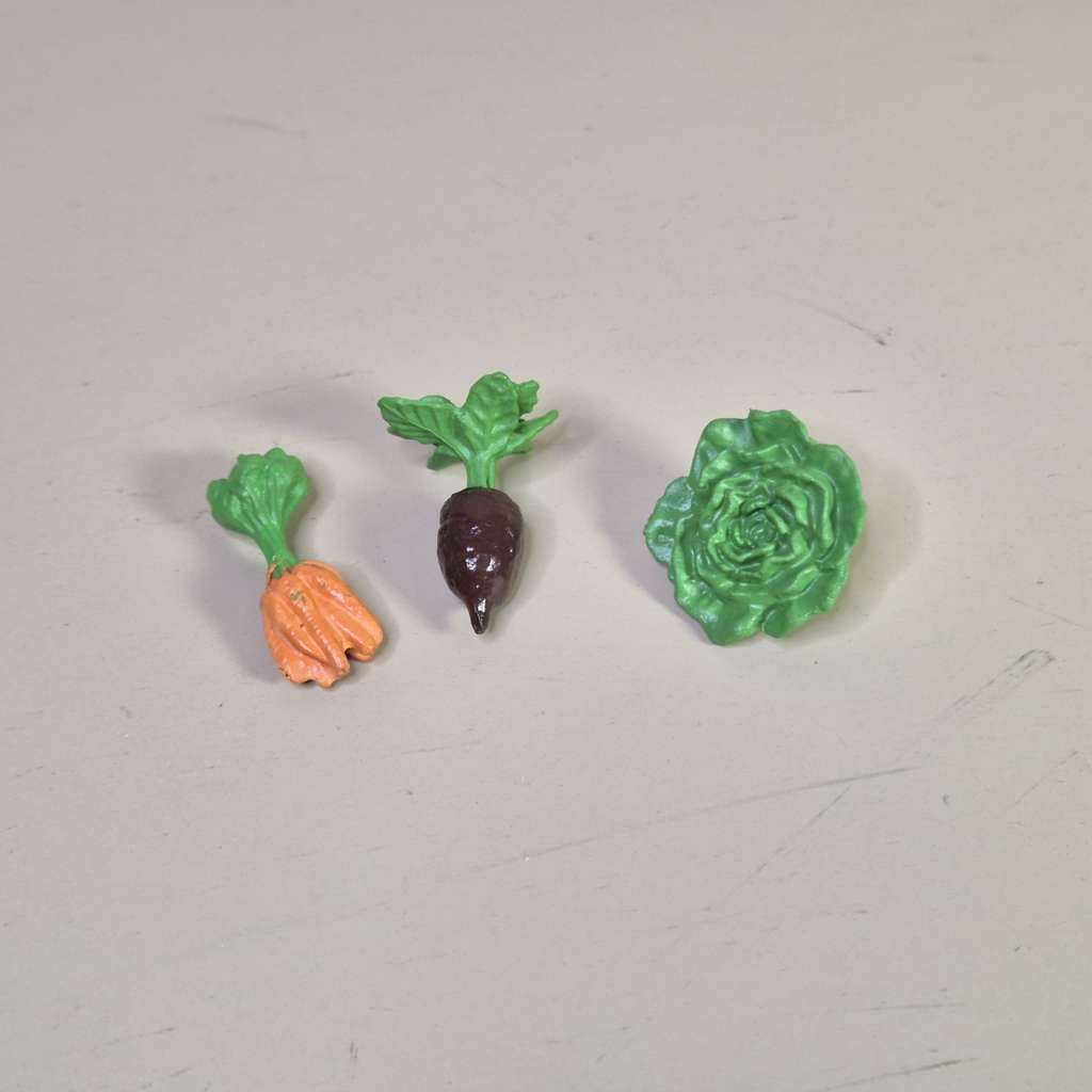 Miniatur sayur wortel terong kol kubis mainan pertanian tanaman diorama toys fotografi