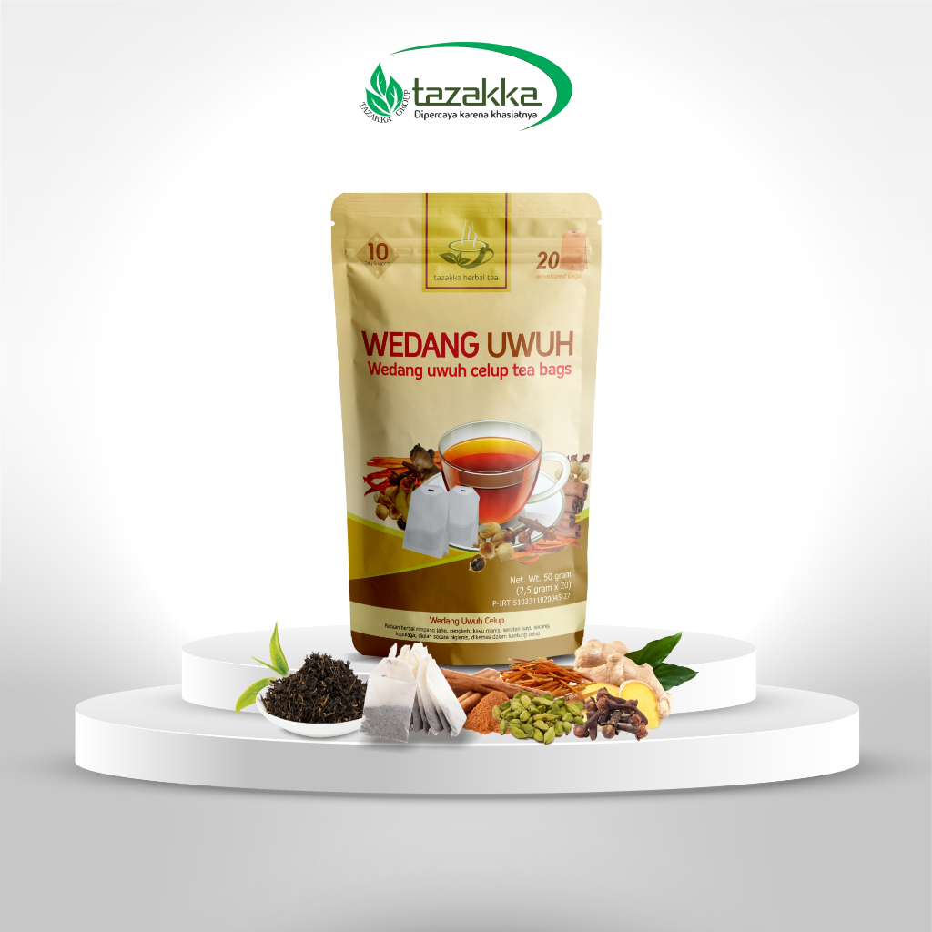 

Teh Celup Wedang Uwuh Komplit Herbal Tazakka Asli Original Isi 20 Kantung Kemasan Standing Pouch