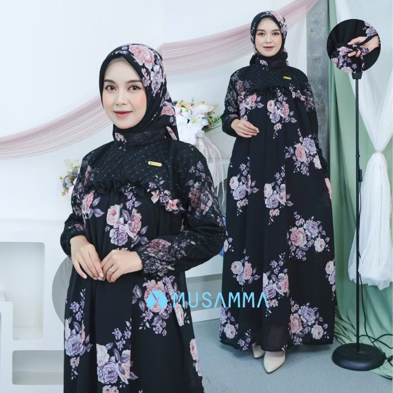 GAMIS SET HIJAB MOTIF ORI BY MUSAMMA
