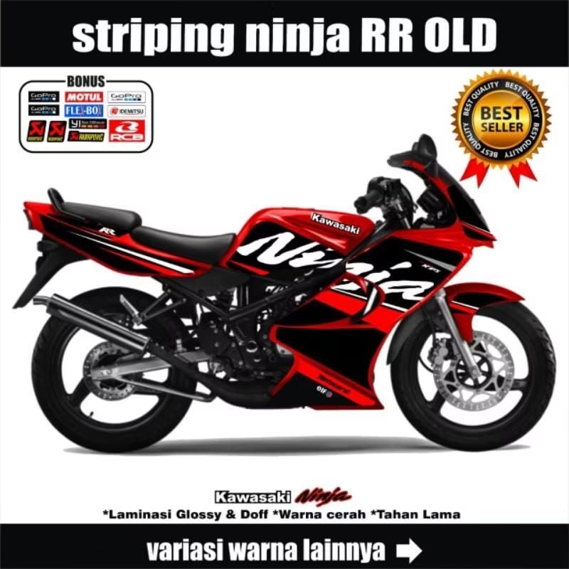 Striping Stiker Ninja RR 150 Old Semifull Variasi 002 / Sticker Decal Kawasaki Ninja RR Old / ninja 