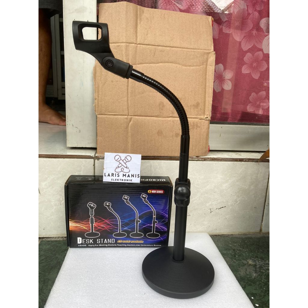 Stand Cagak Mic Pendek Tekuk Stand Mimbar Meja Stand Microphone Stand Mic Tekuk Full Besi