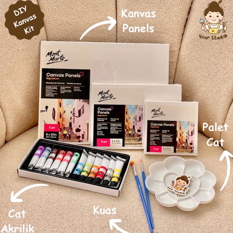 

Diskon Terbatas DIY Painting at Kanvas Panels isi 5 Cat Akrilik VTEC