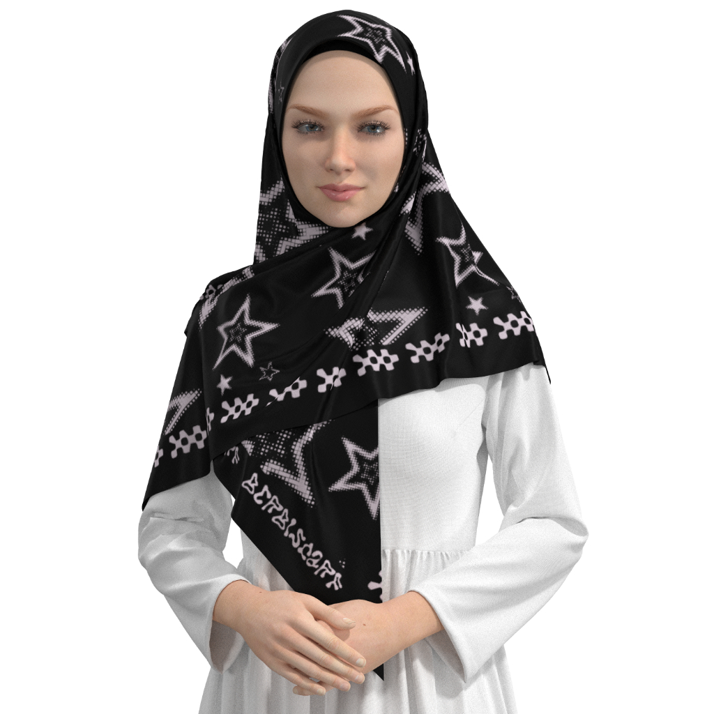 Berbiscarf Hijab Segi Empat Motif Y2k outfit skena - voal ultrafine lembut