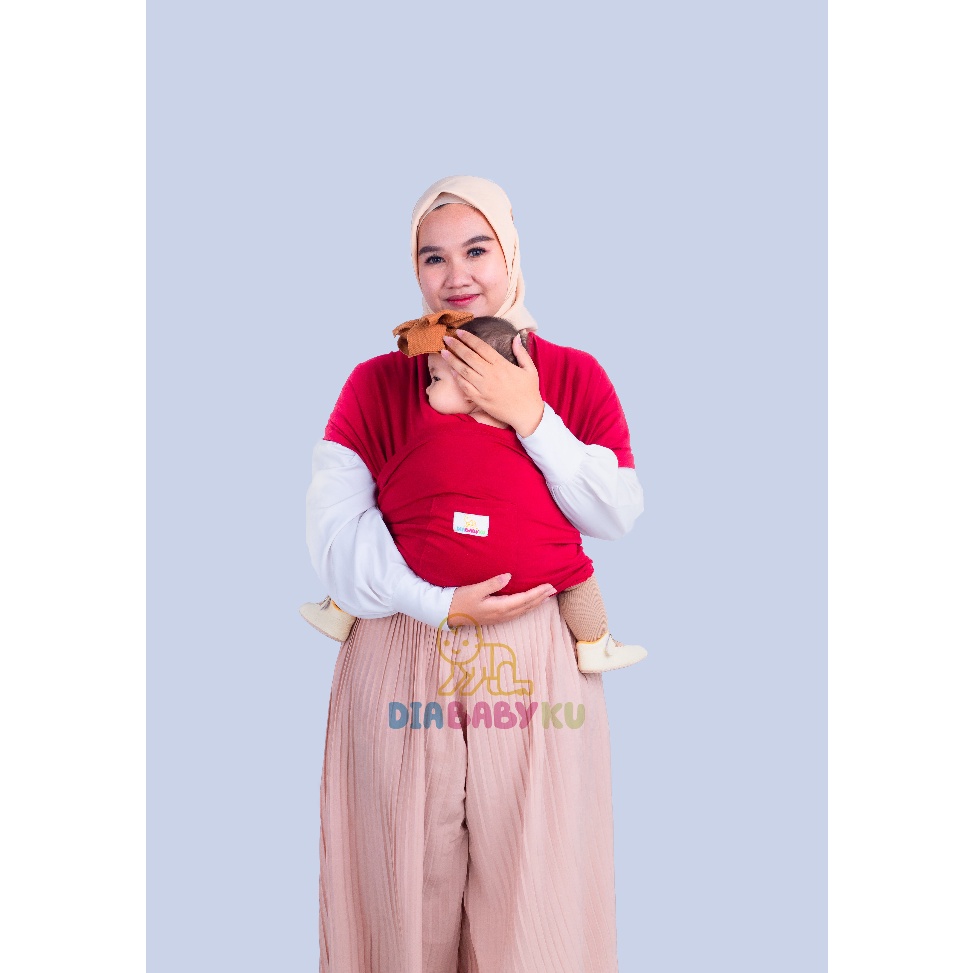 Garansi Terbaik DIABABYKU Gendongan Bayi Instan M Shape 3 in 1 Premium Warna Maroon