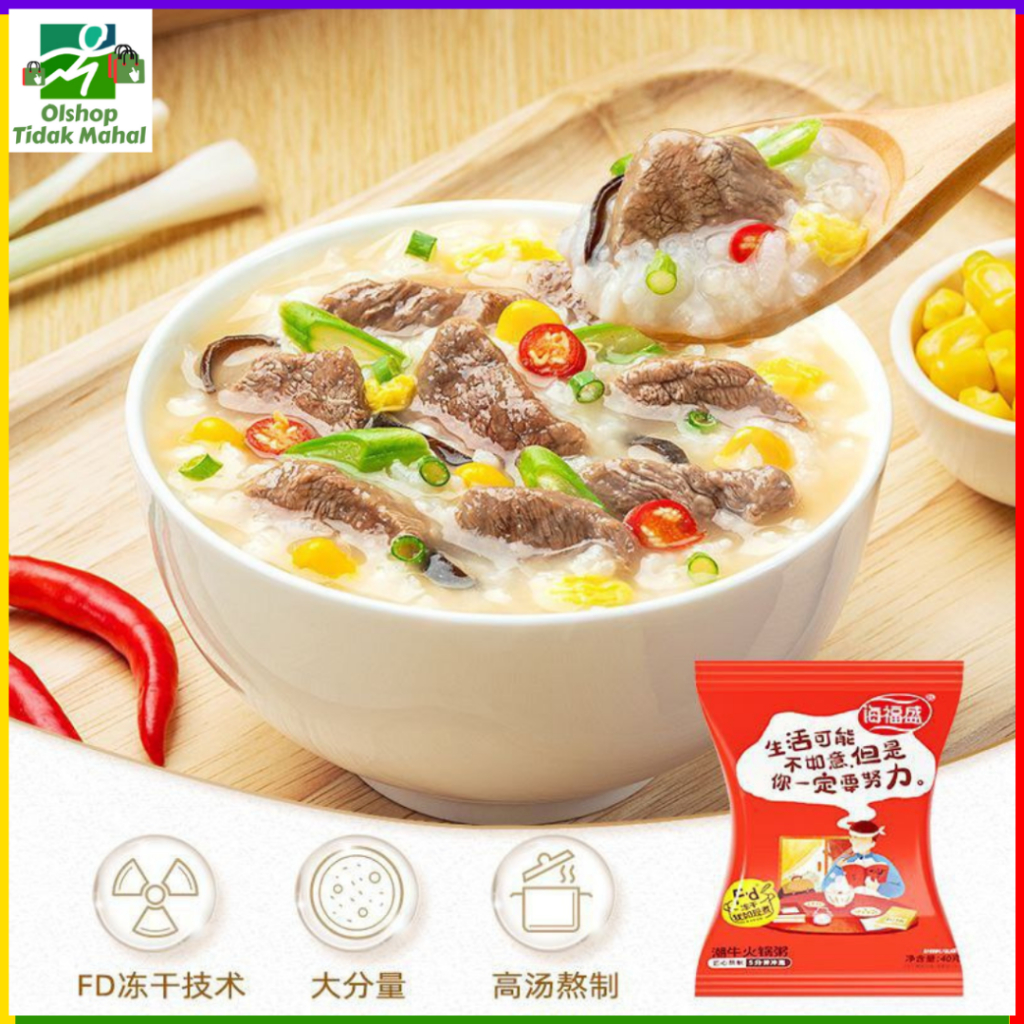 

[HALAL] Bubur Instan Daging Sapi Hot Pot 40g