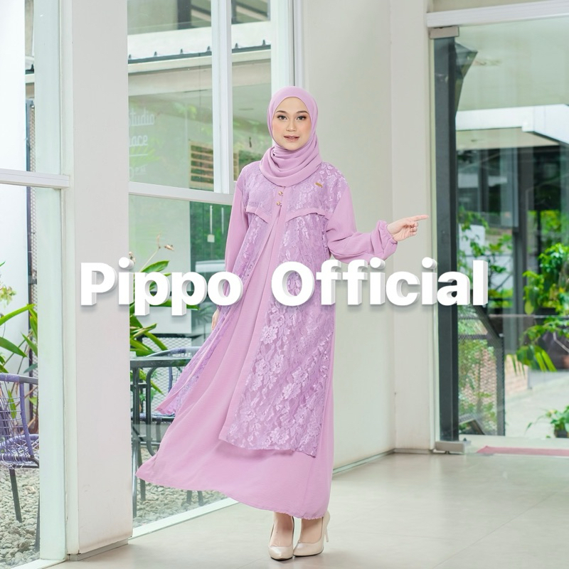 Gamis Brukat Terbaru Ceinkle Allsize XXL Pippo Dress Abaya Kebaya Jumbo Premium Pesta Kondangan Wisu