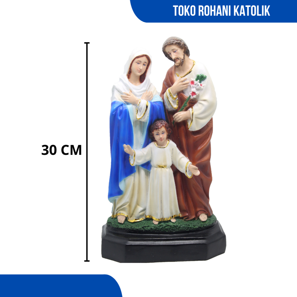PATUNG KELUARGA KUDUS 30 CM (BERDIRI) / PATUNG KATOLIK / PATUNG YESUS MARIA YOSEP / PATUNG SANTO YUS