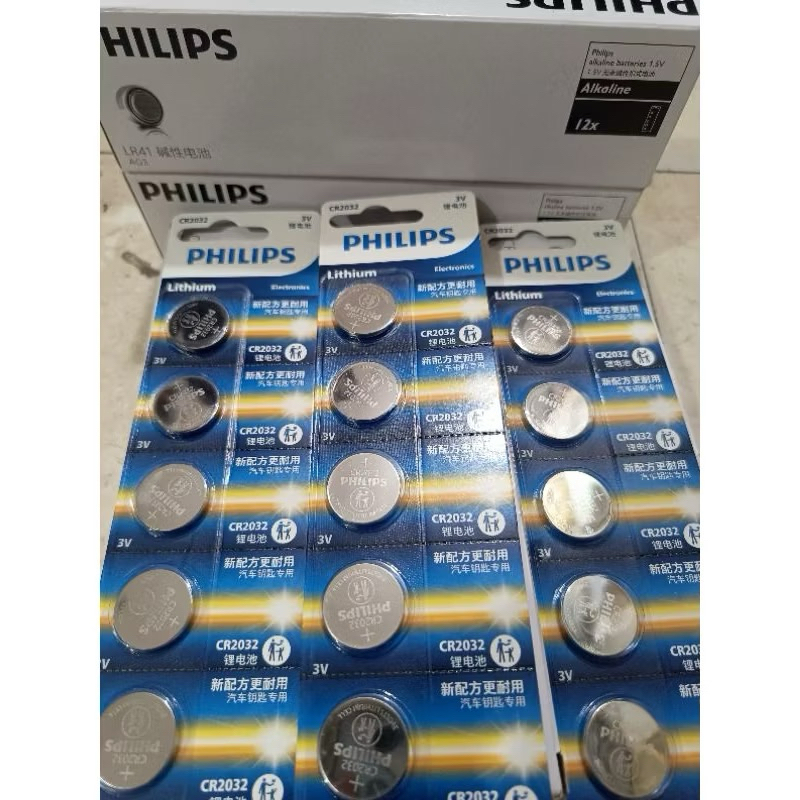 BATERAI BATRE REMOT PHILIPS CR 2032 BATRE JAM TANGAN BATRE TIMBANGAN REMOT MOBIL PHILIPS ORIGINAL 3 