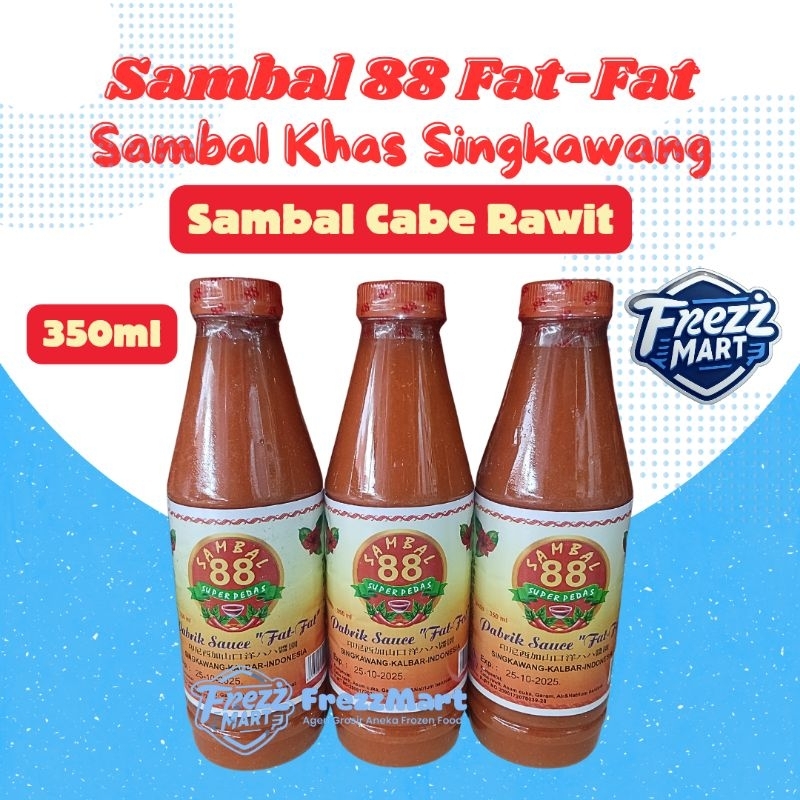 

Sambal 88 Fat-Fat 350ml Sambal Cabe Cabai Rawit Khas Singkawang Kalbar Pontianak