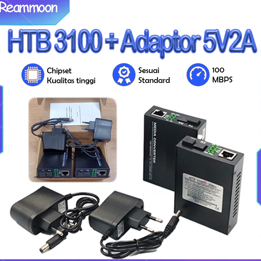 Hadir Terheboh  Converter HTB 31 Paket Htb Konverter Fiber Optic Media Converter HTB 31 25KM 11 Mpbs