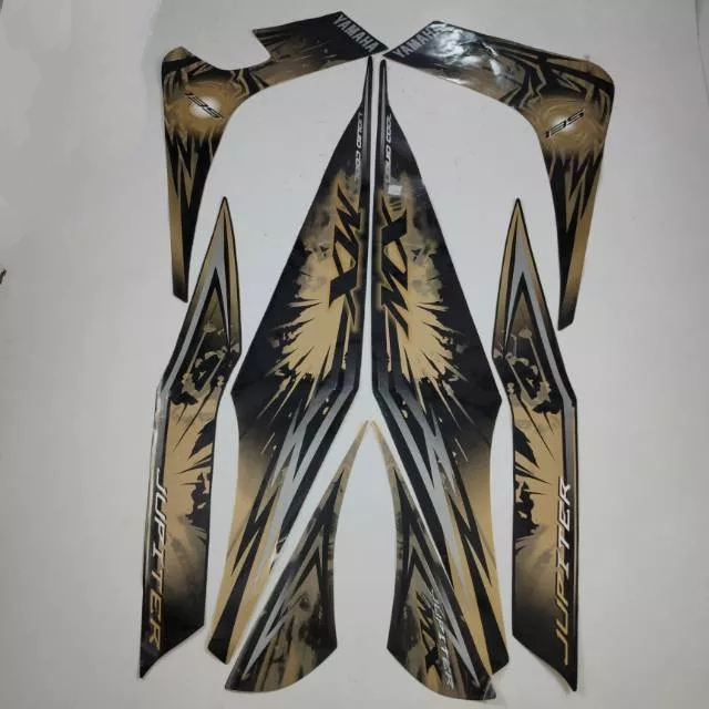 stiker striping yamaha jupiter mx 135 old 2009 2010 hitam gold lis body original