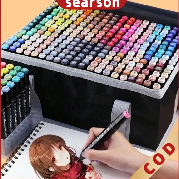 

In Stock READYTouch 128636 Warna Sketsa Spidol Umum General Marker Set Animation Markers Dual Side Fine Art Brush Pen Sketsa Animation Markers Twin Market Set