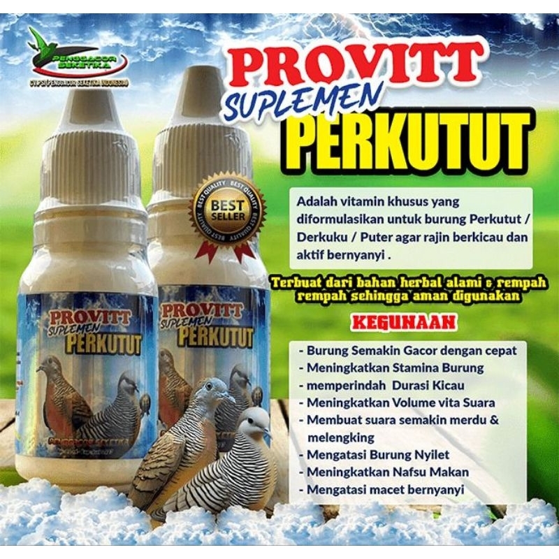 1 botol provit perkutut vitamin burung perkutut manggung suara super koong by bmw