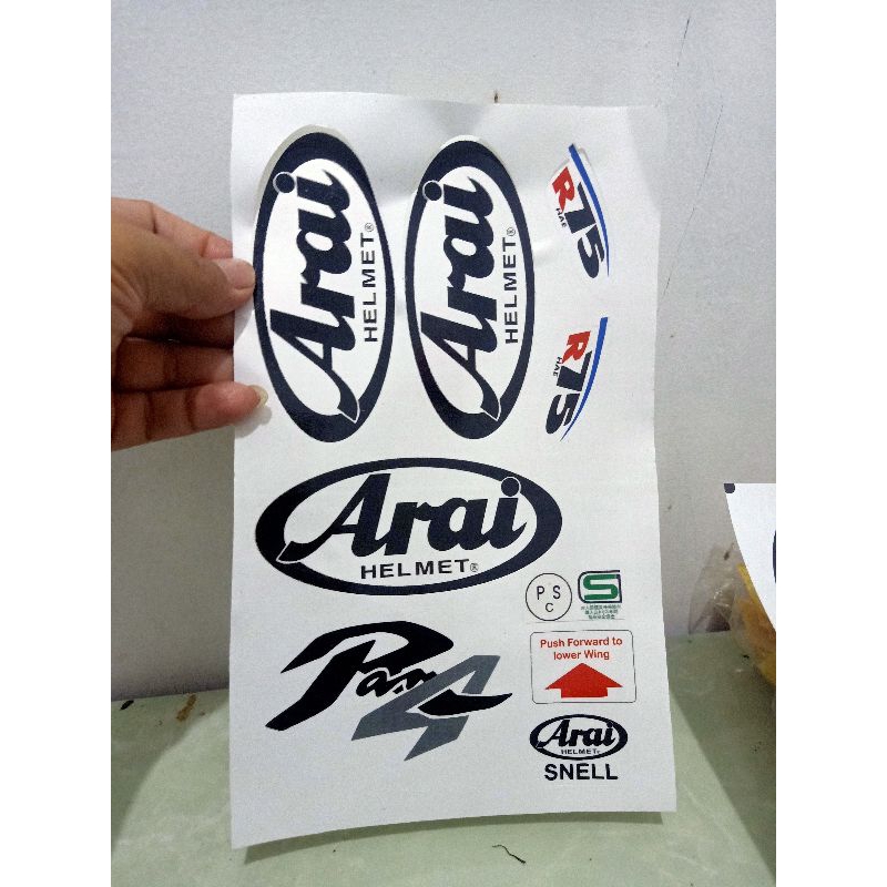 stiker helm arai full set print cut