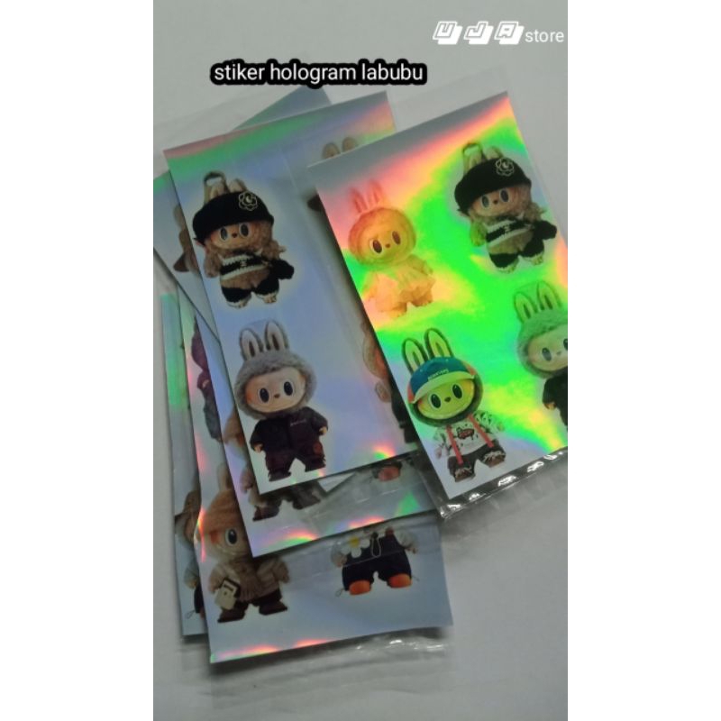

Stiker hologram labubu isi 1pcs empat gambar