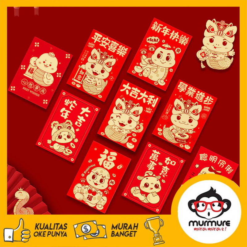 

MURMURE I READY STOCK! ANGPAO IMLEK PENDEK SHIO ULAR 2025 HONG BAO FUNG PAU MURAH