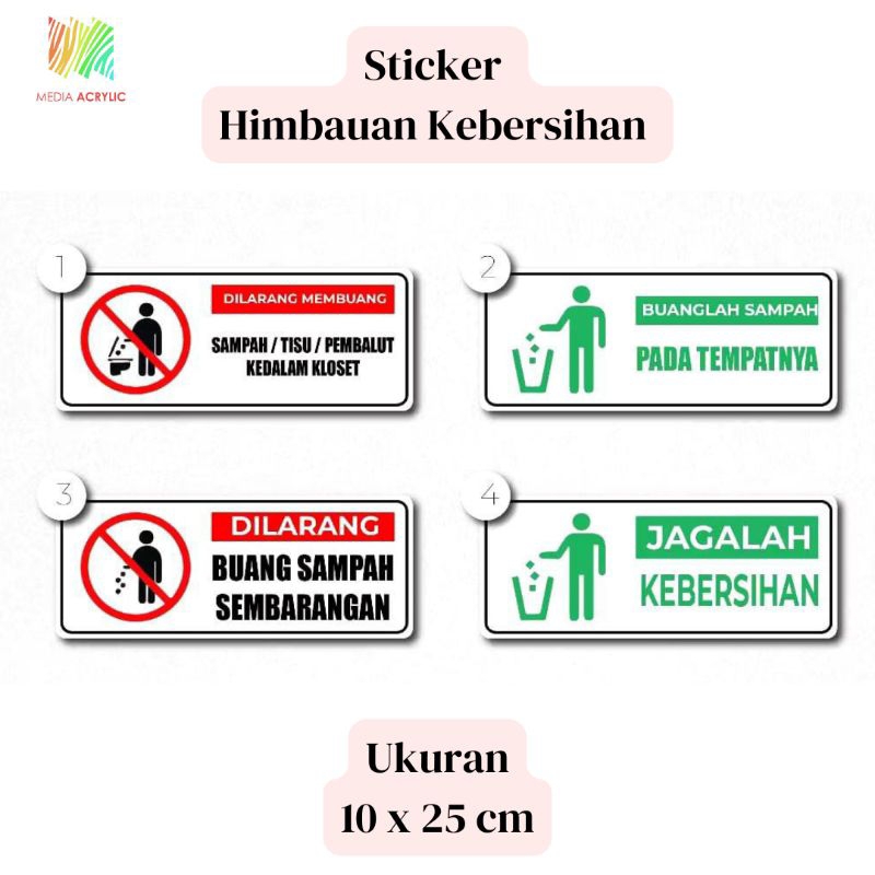 

Sticker Himbauan Kebersihan / Sticker anti air / sticker jagalah kebersihan