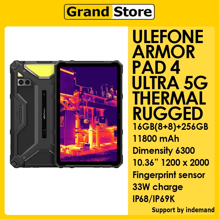 ULEFONE ARMOR PAD 4 ULTRA THERMAL 5G 16GB+256GB Dimensity 6300 11800mAh NFC Rugged Tablet