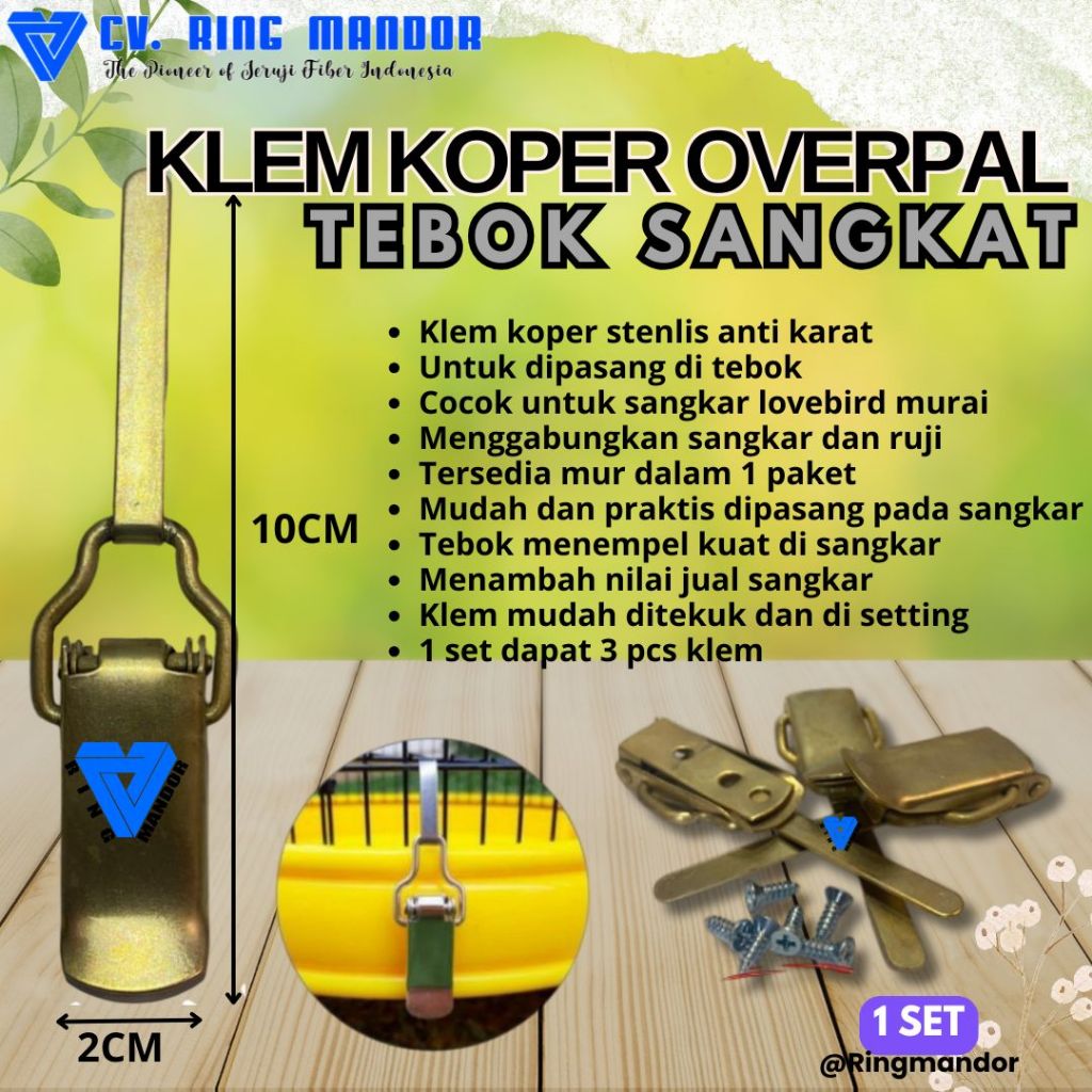 klem jepit 1set isi 3 pcs Klem Sangkar LB MURAI Klem Tebok Sangkar Jepitan Tebok Klem Koper Import G