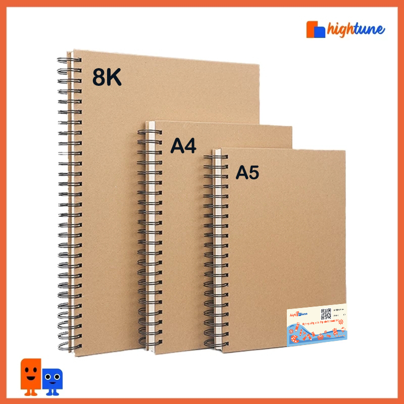 

Hightune Sketch Book A5/A4/8K/16K Sketchbook Drawing Book 30 Lembar Spiral Sketchbook Tebal