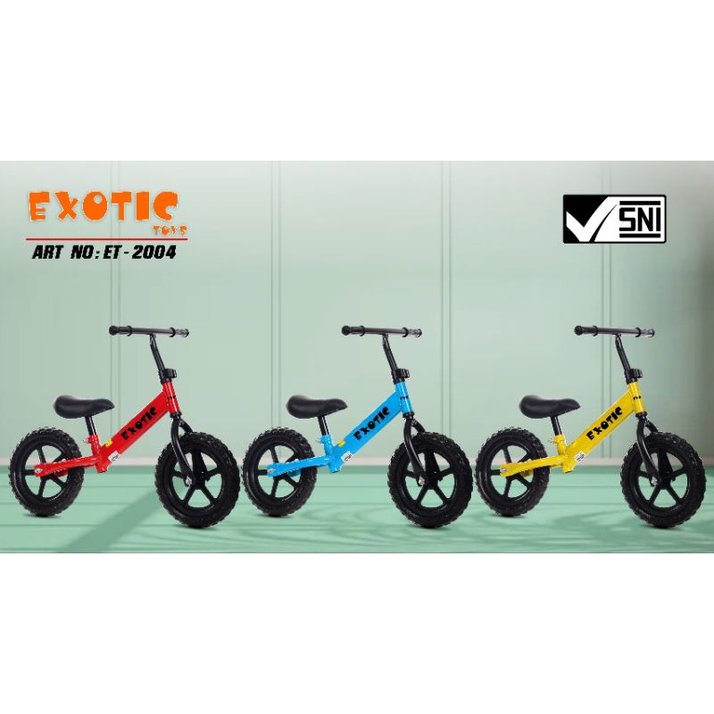 sepeda anak balance bike, sepeda tanpa pedal, exotic et 2004