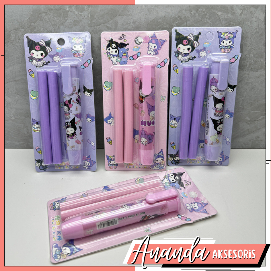 

Eraser Penghapus Pensil Mekanik Penghapus Pensil Mekanik Motif Kuromi Press Mechanical Pencil
