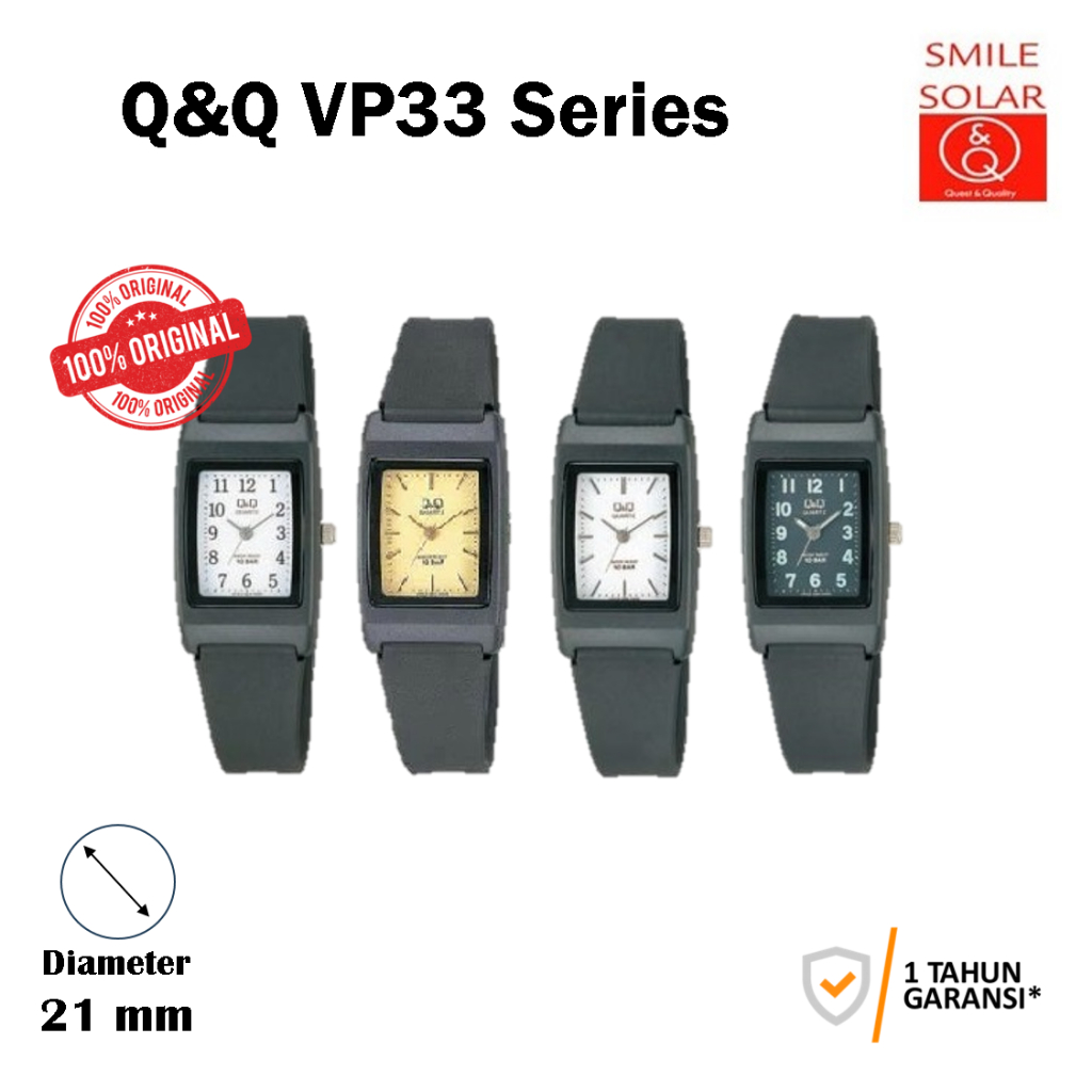 Jam Tangan Wanita Classic Business Rubber Analog Original Q&Q QNQ QQ VP33 VP33J Series