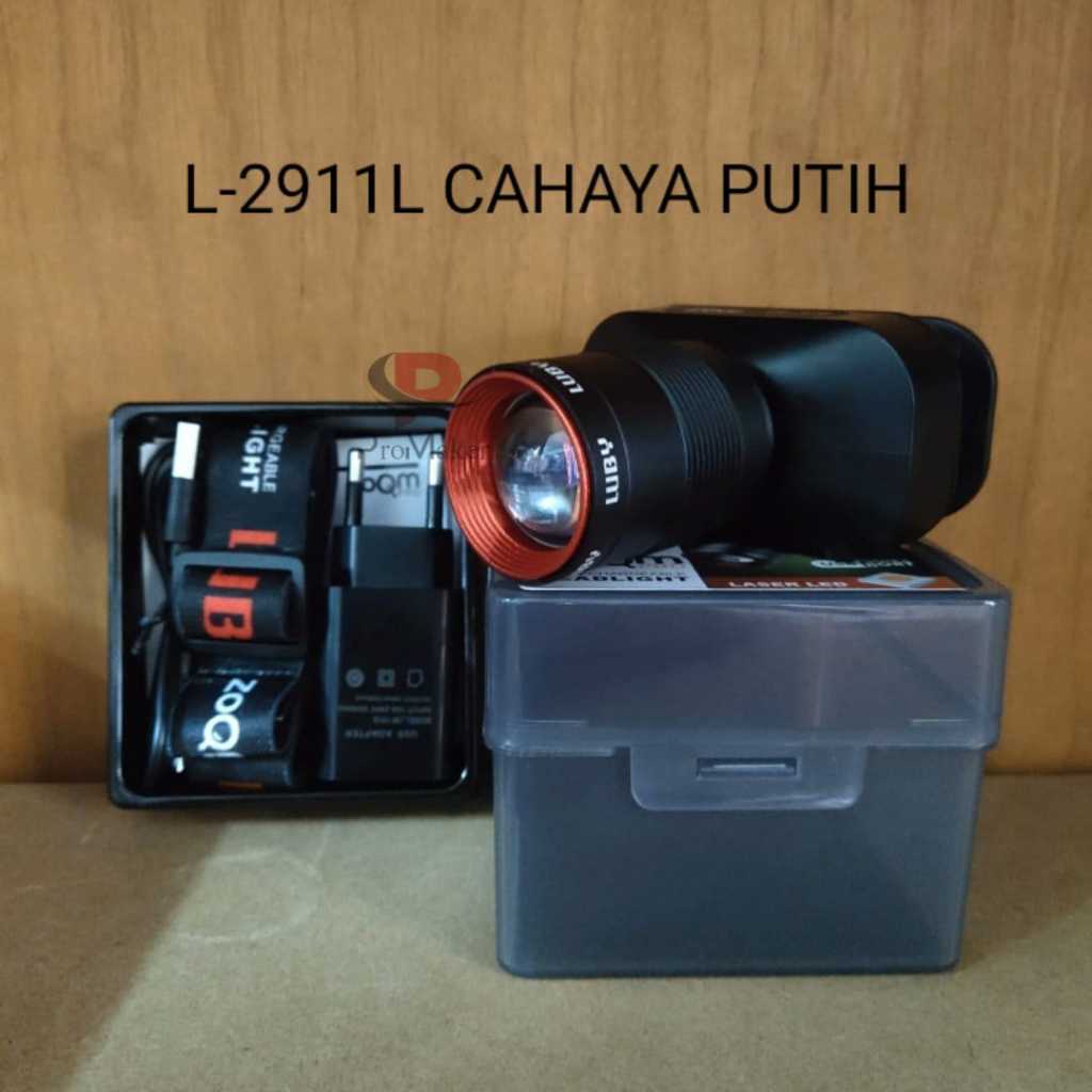 Senter Kepala LED Luby L-2911L 60W Zoom pro Cahaya Putih Garansi Resmi Original