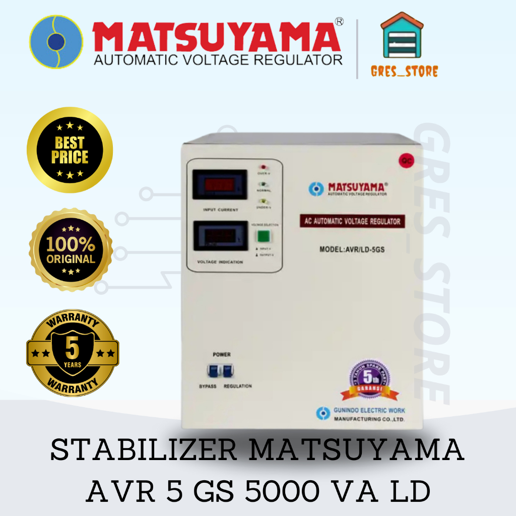 STABILIZER AVR MATSUYAMA 5 GS 5000 VA Stabilizer Matsuyama AVR - LD/SKD - 5 GS 5 KVA Matsuyama 5000v