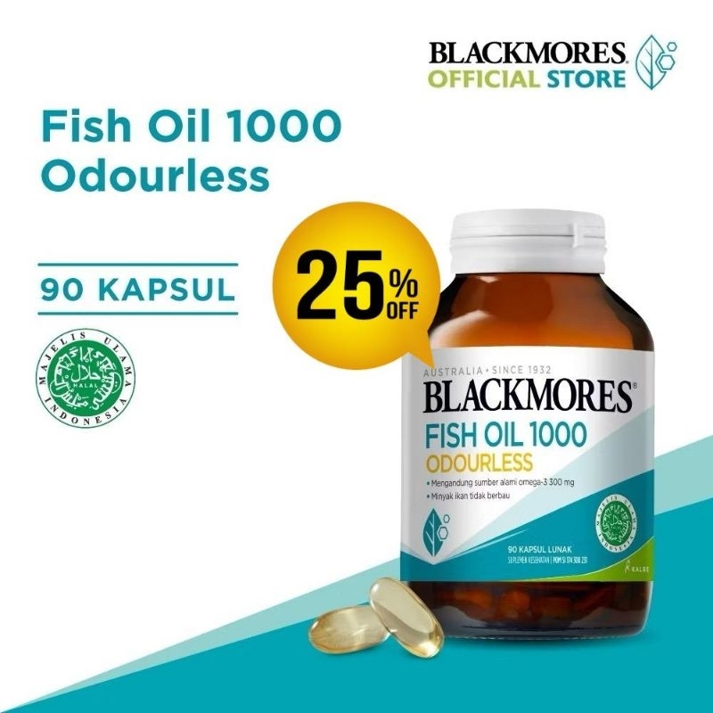 blackmores odourless fish oil 1000 90 kapsul