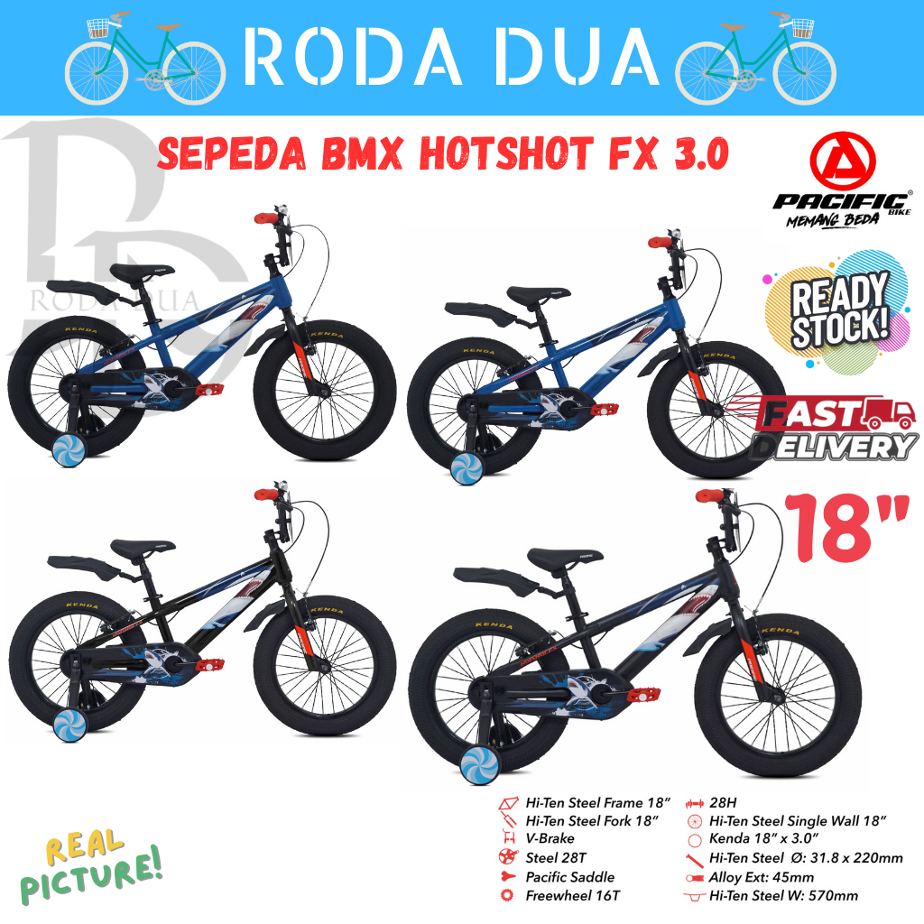 SEPEDA BMX ANAK UKURAN 18" TIPE HOTSHOT FX 3.0 - SEPEDA BMX PACIFIC ANAK