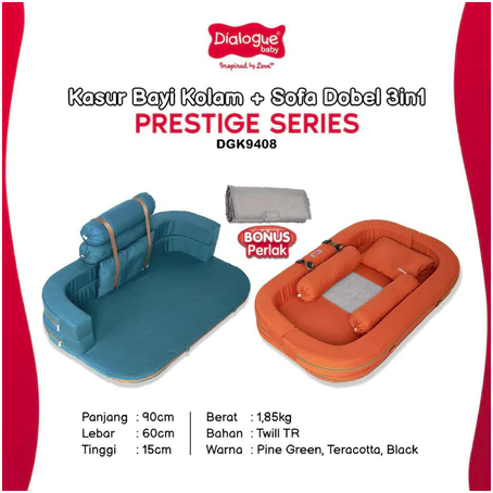 Kasur Kolam + Sofa Double 3 in 1 Prestige Series (BONUS PERLAK) DGK9408 - Dialogue Baby