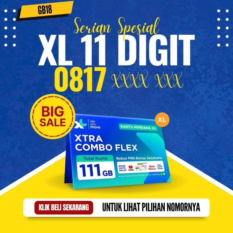 No Cantik XL 11 Digit Nomer Cantik XL 11 Digit Kode GB18 Kartu Perdana Nomer Cantik XL 11 Digit Buka