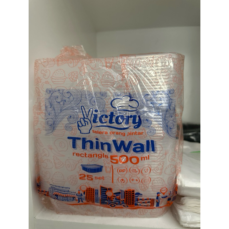 Thinwall RECtangel (KOTAK SQUARE) VICTORY, HIBA 500ml,650ml,1000ml