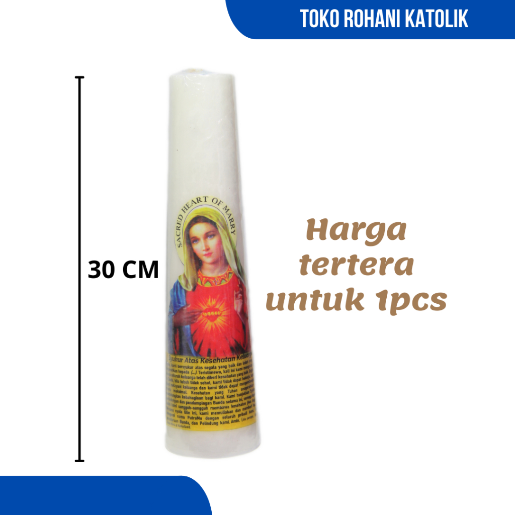 PROMO LILIN DOA KATOLIK 30 CM / LILIN ALTAR / LILIN DOA BESAR / LILIN BERGAMBAR DISKON MURAH