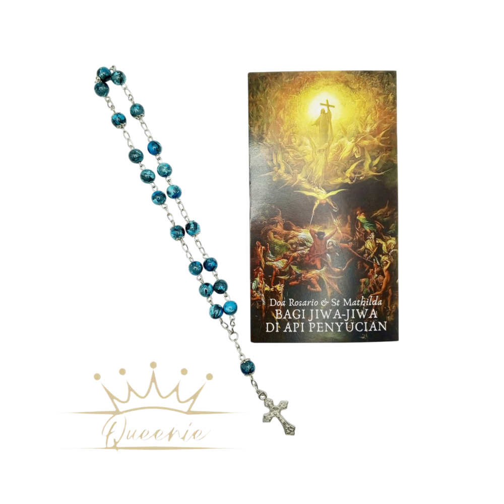Rosario Doa dan Rosario Jiwa jiwa di Api Penyucian  | Paket Rosario Ceko Crystal & Lembar Doa Bagi J