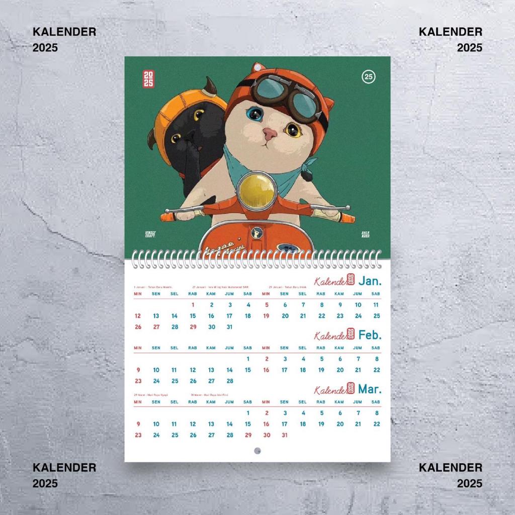 

Kalender Dinding 2025 Aesthetic - Kalender Aesthetic Kucing Gemoyy