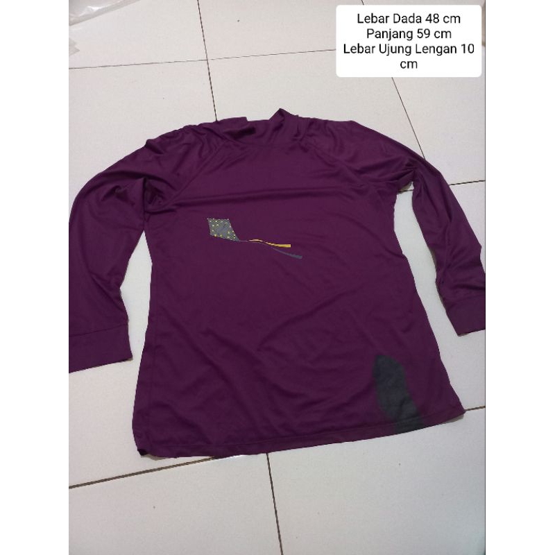 Kaos Base Layer Lengan Panjang Warna Ungu Unisex