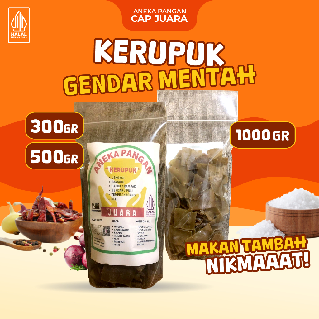 

Kerupuk Gendar Puli Mentah Khas Tradisional Snack Gurih Renyah Tanpa Pengawet