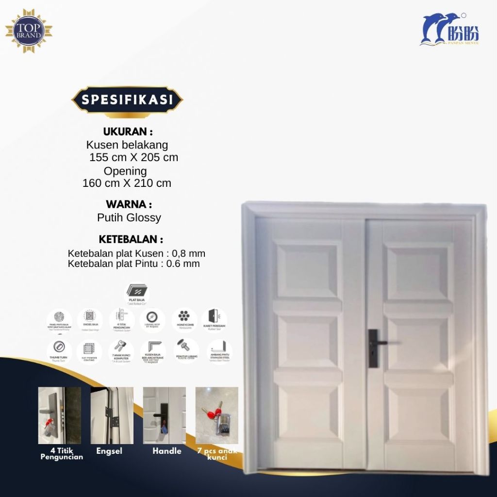 PINTU DOUBLE BAJA PANPAN/PINTU UTAMA PANPAN/PINTU RUMAH MEWAH/PINTU BAJA DOUBLE/PINTU KAMAR