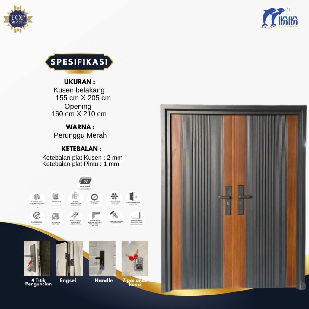 PINTU BAJA PANPAN/PINTU UTAMA/PINTU DOUBLE/PINTU BAJA DOUBLE