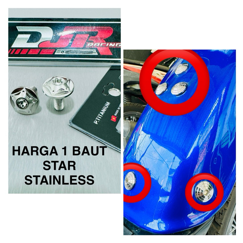 BAUT SPAKBOR BELAKANG RX KING RXKING PROBOLT STAINLESS model PAYUNG STAR original P TITANIUM VIETNAM