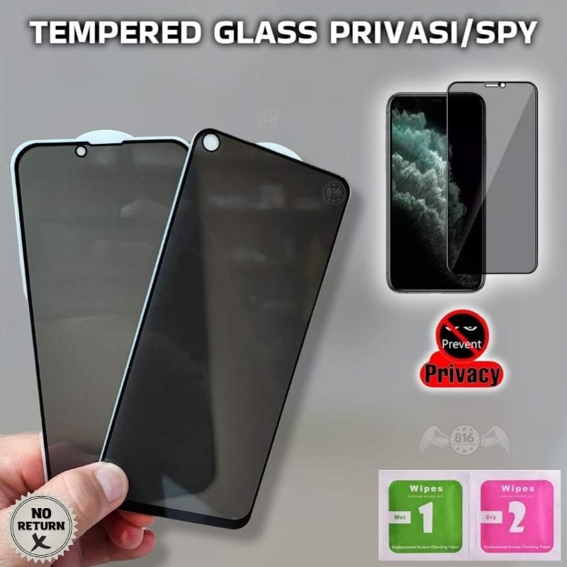 ( PERSAMAAN ) TG TEMPERED GLASS ANTI GORES PRIVACY SPY KACA IPHONE
