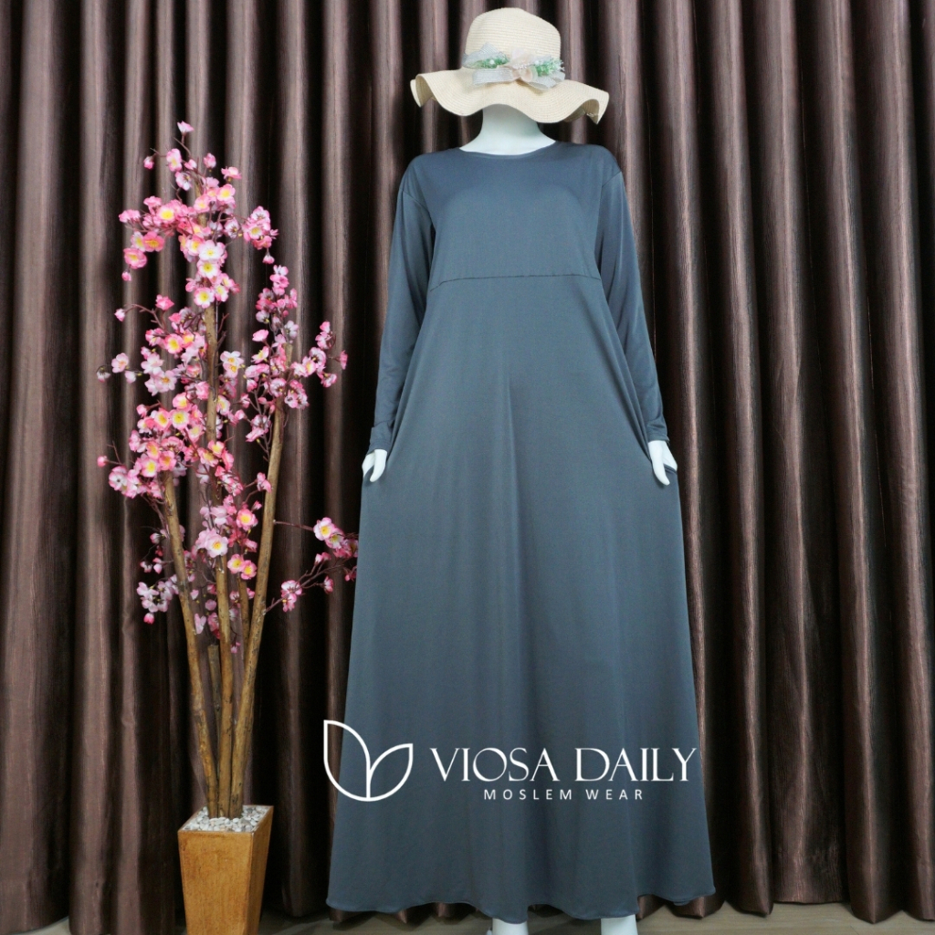 Inner Dress Jersey Lengan Panjang Polos Premium